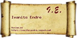 Ivanits Endre névjegykártya