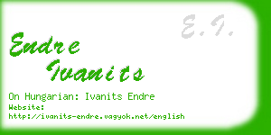 endre ivanits business card